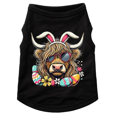 Easter Bunny Highland Cow Vibes Retro Shades Doggie Tank