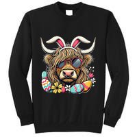 Easter Bunny Highland Cow Vibes Retro Shades Sweatshirt