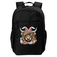 Easter Bunny Highland Cow Vibes Retro Shades Backpack