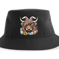 Easter Bunny Highland Cow Vibes Retro Shades Sustainable Bucket Hat