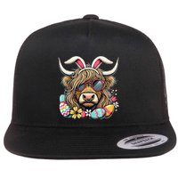Easter Bunny Highland Cow Vibes Retro Shades Flatbill Hat