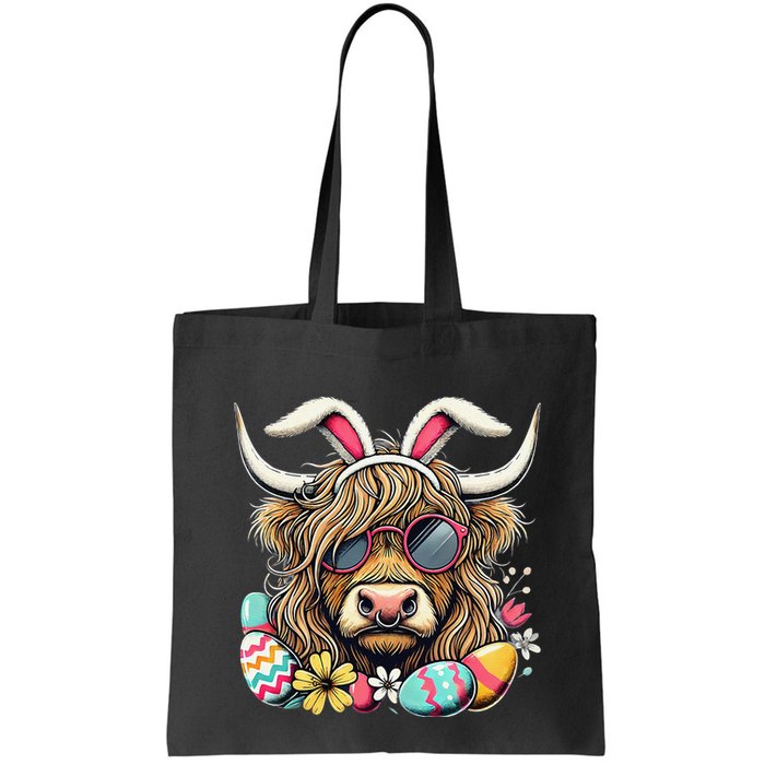 Easter Bunny Highland Cow Vibes Retro Shades Bag