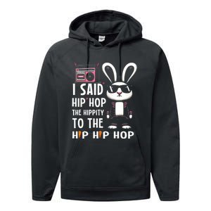 Easter Bunny Hip Hop Hippity Funny Women Performance Fleece Hoodie