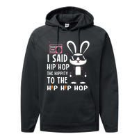 Easter Bunny Hip Hop Hippity Funny Women Performance Fleece Hoodie