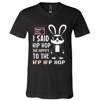 Easter Bunny Hip Hop Hippity Funny Women V-Neck T-Shirt