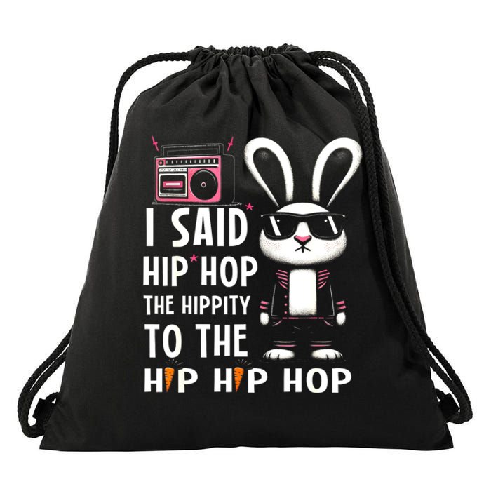 Easter Bunny Hip Hop Hippity Funny Women Drawstring Bag