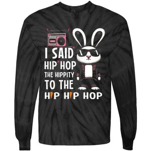 Easter Bunny Hip Hop Hippity Funny Women Tie-Dye Long Sleeve Shirt