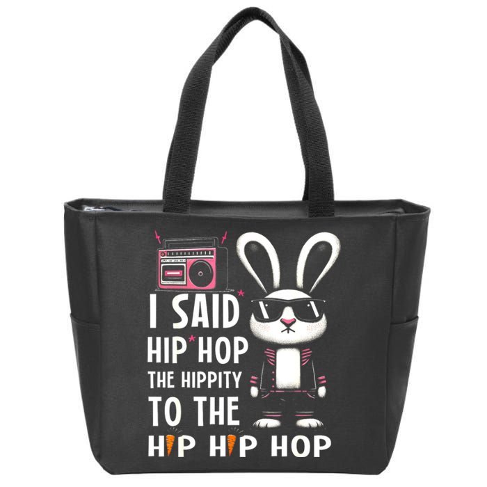 Easter Bunny Hip Hop Hippity Funny Women Zip Tote Bag