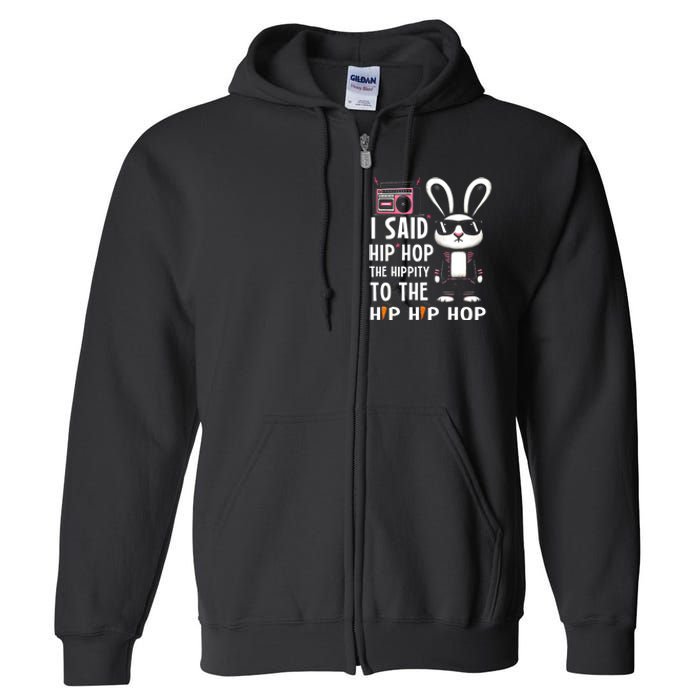 Easter Bunny Hip Hop Hippity Funny Women Full Zip Hoodie