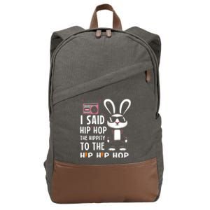 Easter Bunny Hip Hop Hippity Funny Women Cotton Canvas Backpack