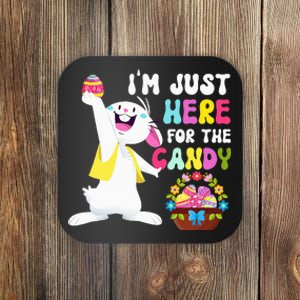 Easter Bunny IM Just Here For Easter Candy Coaster