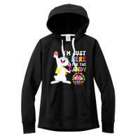 Easter Bunny IM Just Here For Easter Candy Women's Fleece Hoodie