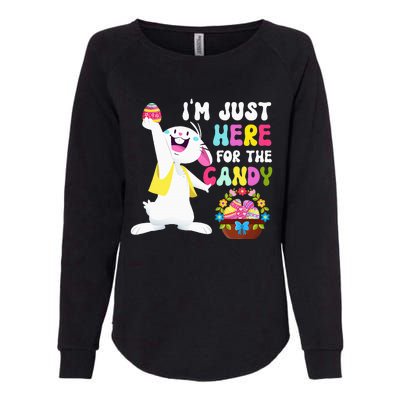 Easter Bunny IM Just Here For Easter Candy Womens California Wash Sweatshirt