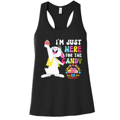 Easter Bunny IM Just Here For Easter Candy Women's Racerback Tank