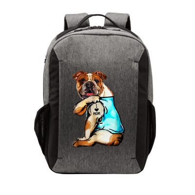 English Bulldog I Love Mom Tattoo Mothers Day Gift Vector Backpack