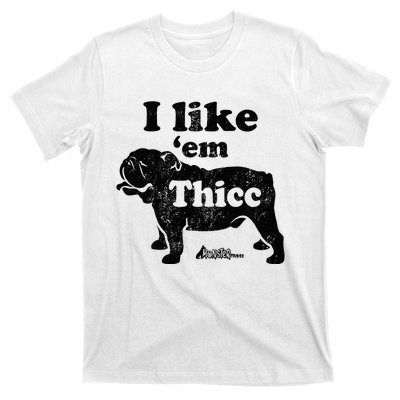 English Bulldog I Like Em Thicc Dog Silhouette T-Shirt