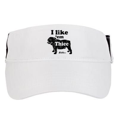 English Bulldog I Like Em Thicc Dog Silhouette Adult Drive Performance Visor