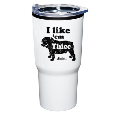 English Bulldog I Like Em Thicc Dog Silhouette Tumbler