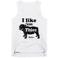English Bulldog I Like Em Thicc Dog Silhouette Tank Top