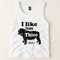 English Bulldog I Like Em Thicc Dog Silhouette Tank Top