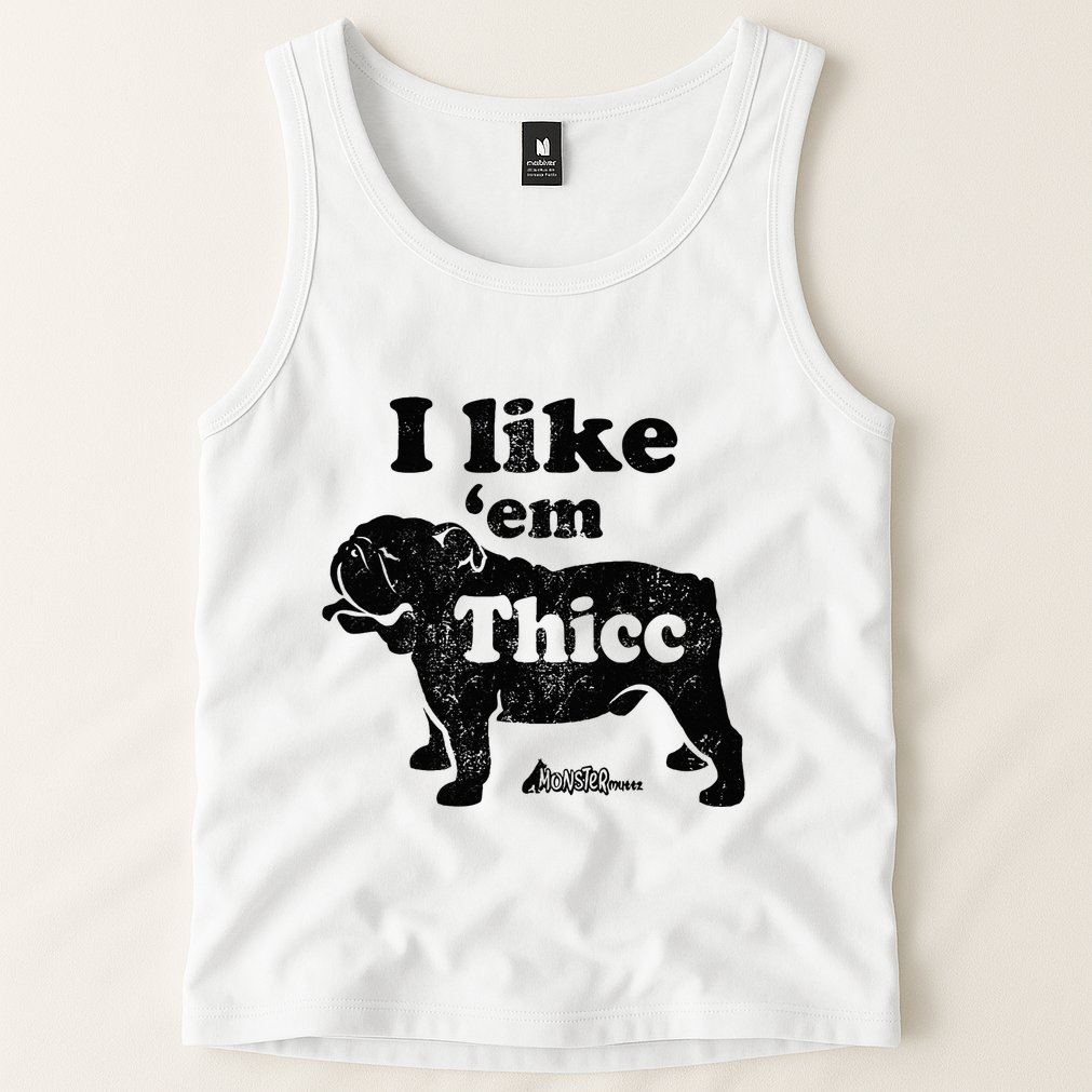 English Bulldog I Like Em Thicc Dog Silhouette Tank Top