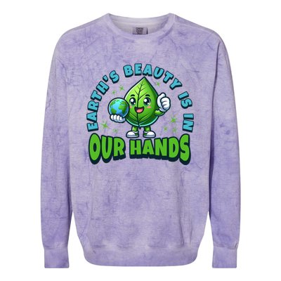 Earth’S Beauty Is In Our Hands Preservation Meaningful Gift Colorblast Crewneck Sweatshirt