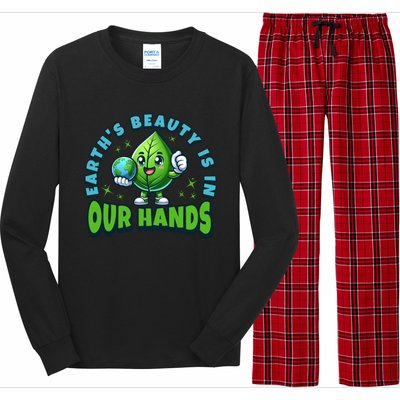 Earth’S Beauty Is In Our Hands Preservation Meaningful Gift Long Sleeve Pajama Set