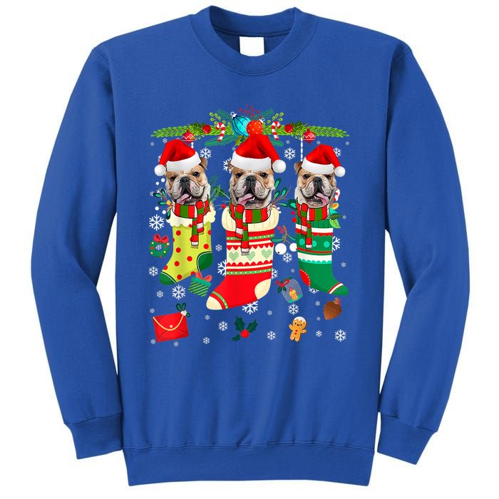 English Bulldogs In Christmas Socks Puppy Lovers Xmas Meaningful Gift Sweatshirt