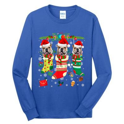 English Bulldogs In Christmas Socks Puppy Lovers Xmas Meaningful Gift Tall Long Sleeve T-Shirt