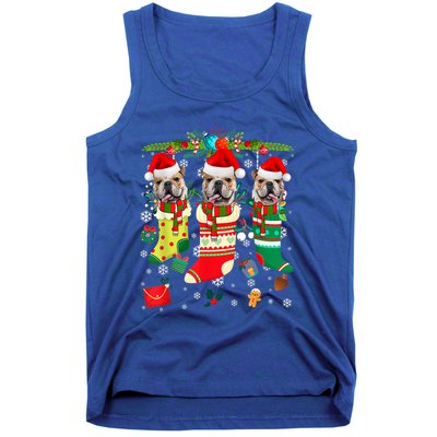 English Bulldogs In Christmas Socks Puppy Lovers Xmas Meaningful Gift Tank Top