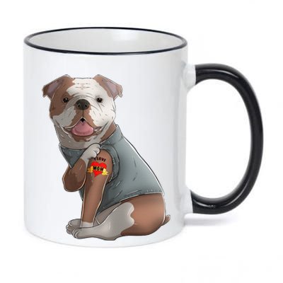 English Bulldog I Love Mom Tattoo Dog Mothers Day 11oz Black Color Changing Mug