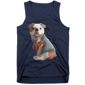 English Bulldog I Love Mom Tattoo Dog Mothers Day Tank Top