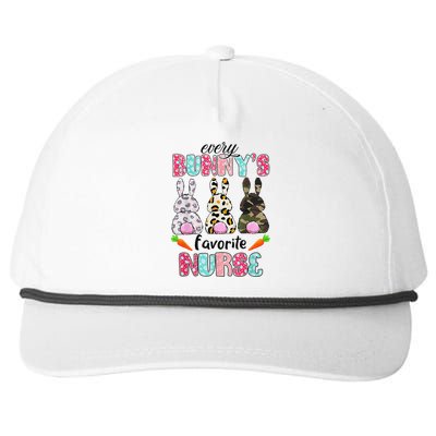 Every Bunnys Is Favorite Nurse Cute Bunnies Easter Snapback Five-Panel Rope Hat