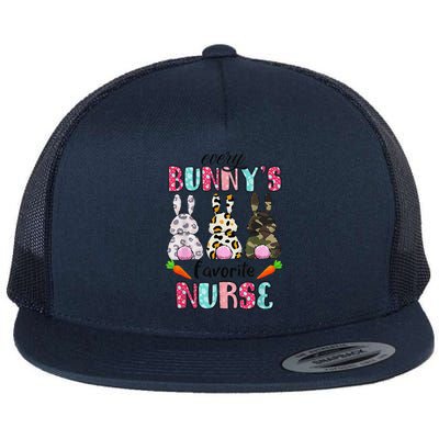 Every Bunnys Is Favorite Nurse Cute Bunnies Easter Flat Bill Trucker Hat