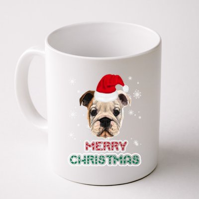 English Bulldog In Santa Hat Merry Christmas Funny Dog Xmas Gift Coffee Mug