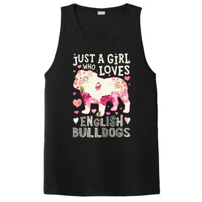 English Bulldog Just A Girl Who Loves Dog Flower Floral PosiCharge Competitor Tank