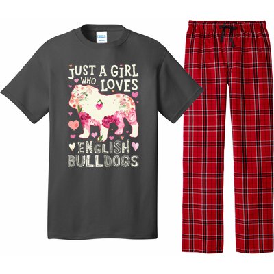 English Bulldog Just A Girl Who Loves Dog Flower Floral Pajama Set