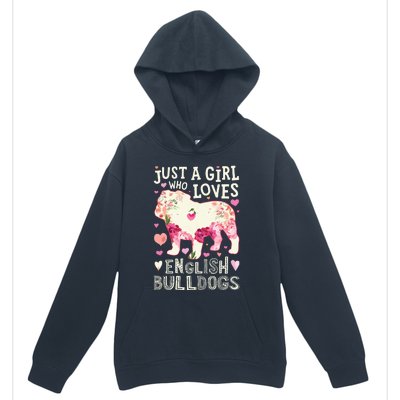 English Bulldog Just A Girl Who Loves Dog Flower Floral Urban Pullover Hoodie