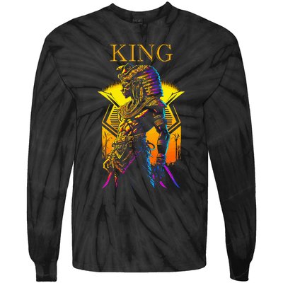 Egyptian Black King Pharaoh Ancient Egypt Couples Kemet Tie-Dye Long Sleeve Shirt