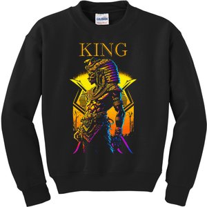 Egyptian Black King Pharaoh Ancient Egypt Couples Kemet Kids Sweatshirt