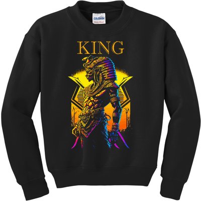 Egyptian Black King Pharaoh Ancient Egypt Couples Kemet Kids Sweatshirt