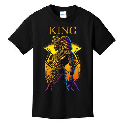 Egyptian Black King Pharaoh Ancient Egypt Couples Kemet Kids T-Shirt