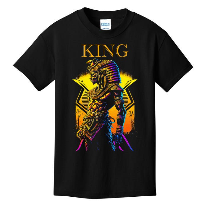 Egyptian Black King Pharaoh Ancient Egypt Couples Kemet Kids T-Shirt