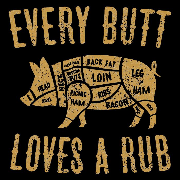 Every Butt Loves A Good Rub Funny Pig Pork Bbq Cooling Performance Crew T-Shirt