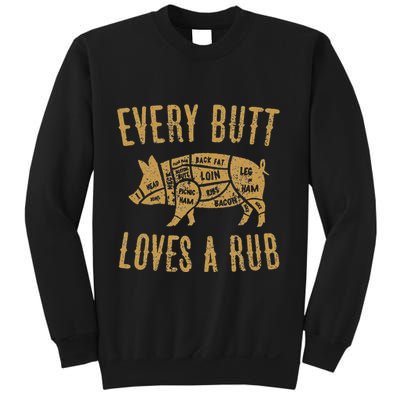 Every Butt Loves A Good Rub Funny Pig Pork Bbq Sweatshirt
