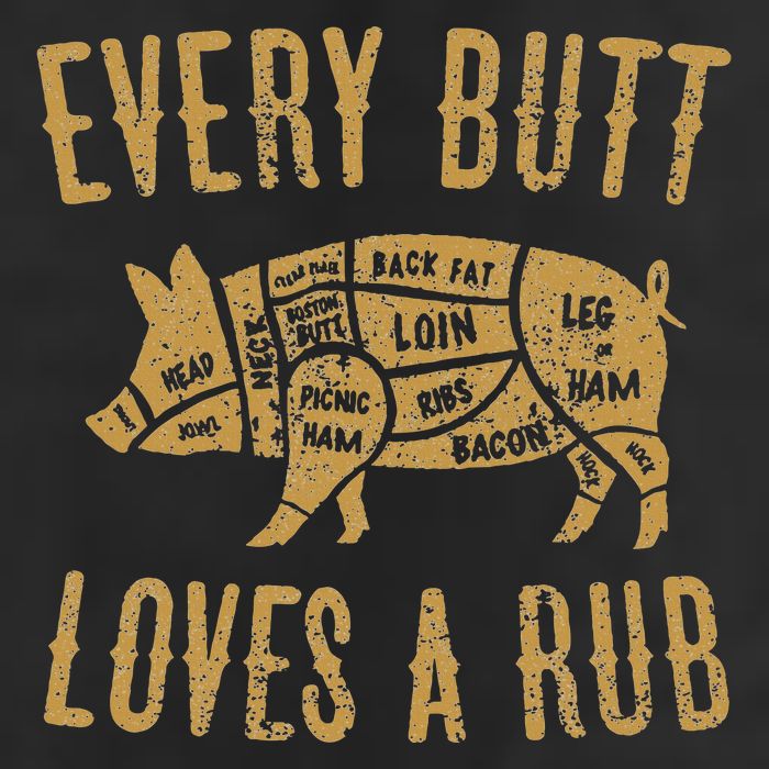 Every Butt Loves A Good Rub Funny Pig Pork Bbq Adult Drive Performance Visor