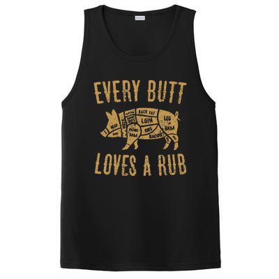 Every Butt Loves A Good Rub Funny Pig Pork Bbq PosiCharge Competitor Tank