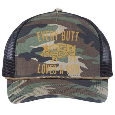 Every Butt Loves A Good Rub Funny Pig Pork Bbq Retro Rope Trucker Hat Cap