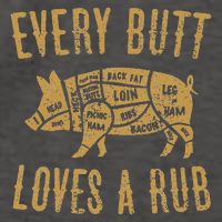 Every Butt Loves A Good Rub Funny Pig Pork Bbq Vector Backpack