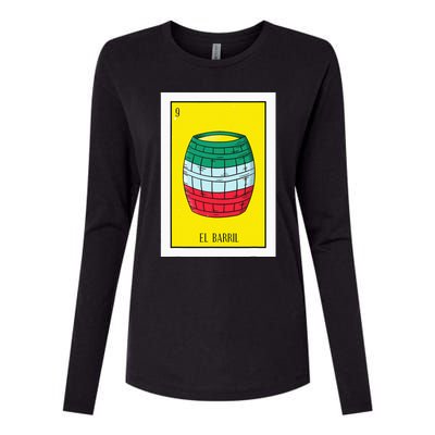 El Barril Lottery Gift The Barrell Card Mexican Lottery Womens Cotton Relaxed Long Sleeve T-Shirt